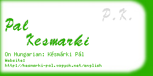 pal kesmarki business card